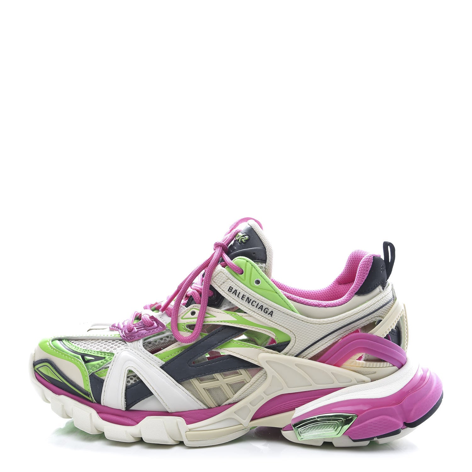 Balenciaga Rubber Mesh Bi-Color Mens Track.2 Open Sneakers 39 White Green Pink 1 of 10