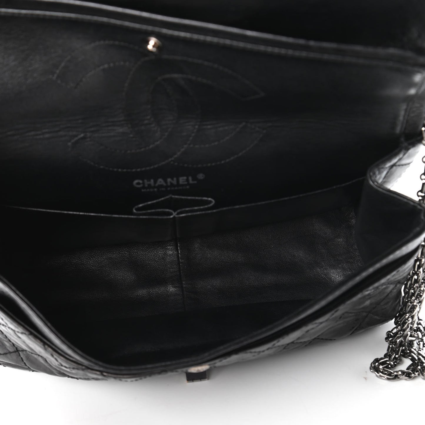 Aged Calfskin Quilted 2.55 Reissue 226 Flap Black