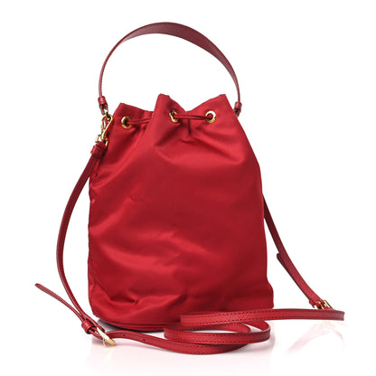 Prada Nylon Vela Saffiano Mini Bucket Crossbody Bag Fuoco 3 of 12