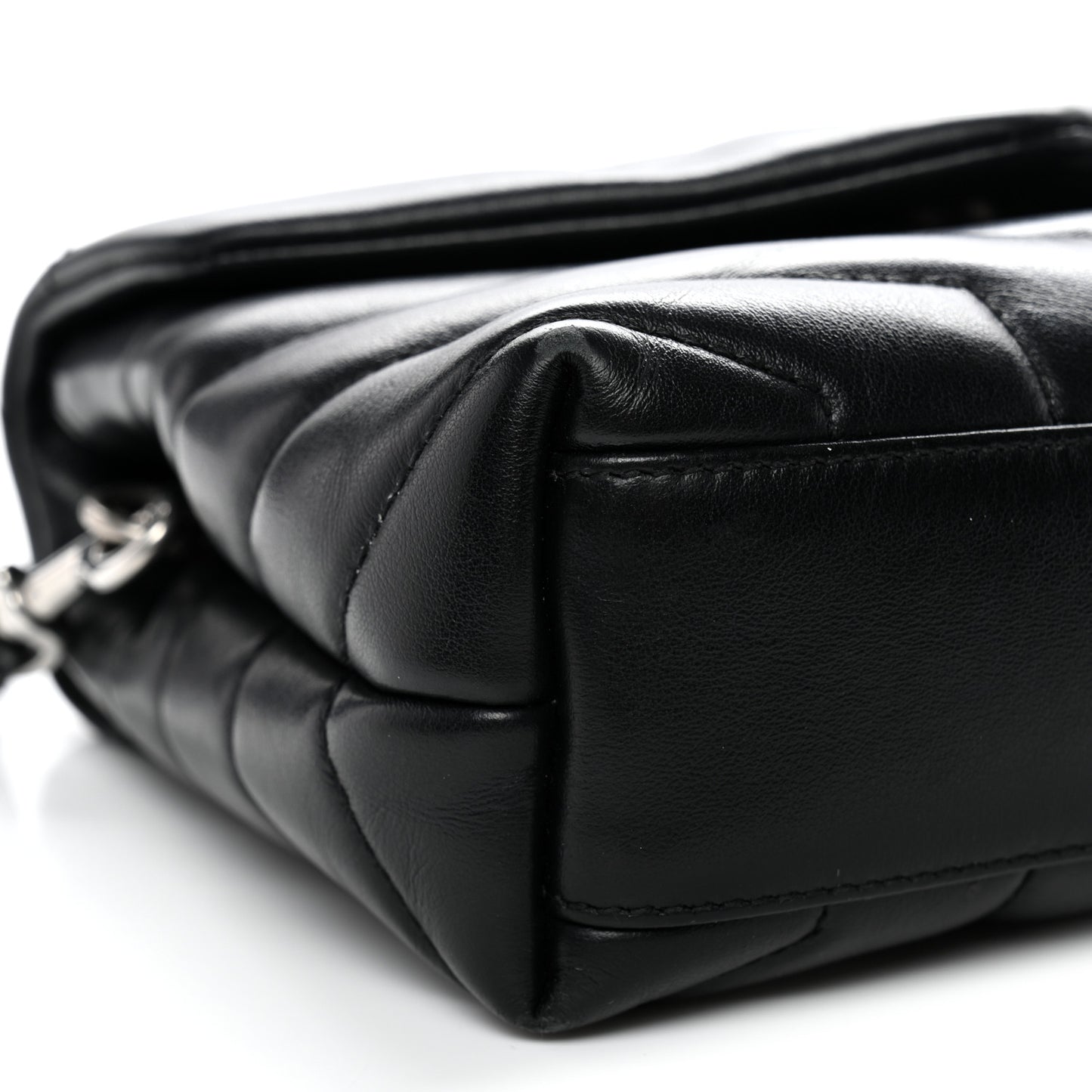 Calfskin Y Quilted Monogram Toy Loulou Crossbody Bag Black