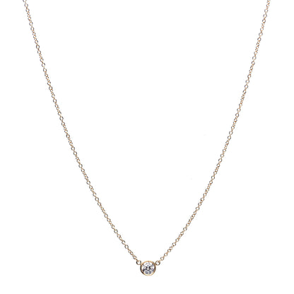 Tiffany 18K Yellow Gold Diamond .21ct Elsa Peretti Diamonds by the Yard Pendant Necklace 1 of 6