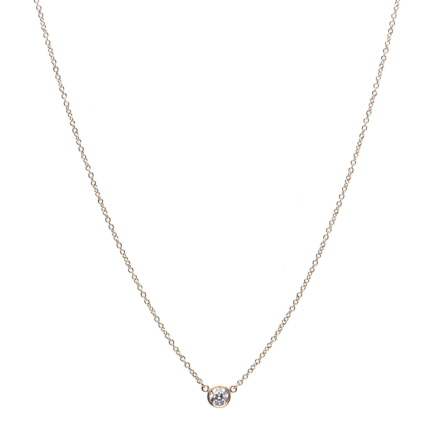 18K Yellow Gold Diamond .21ct Elsa Peretti Diamonds by the Yard Pendant Necklace