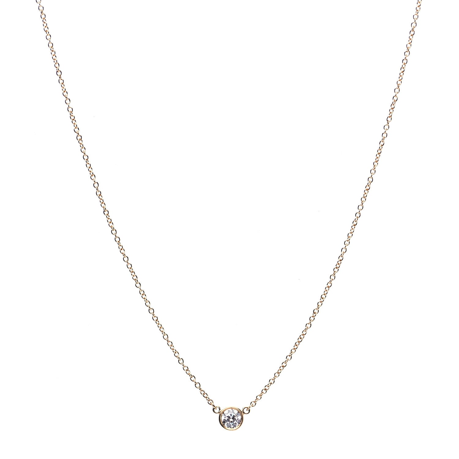 Tiffany 18K Yellow Gold Diamond .21ct Elsa Peretti Diamonds by the Yard Pendant Necklace 1 of 6