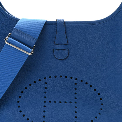 Hermes Taurillon Clemence Evelyne III PM Bleu Zellige 8 of 10
