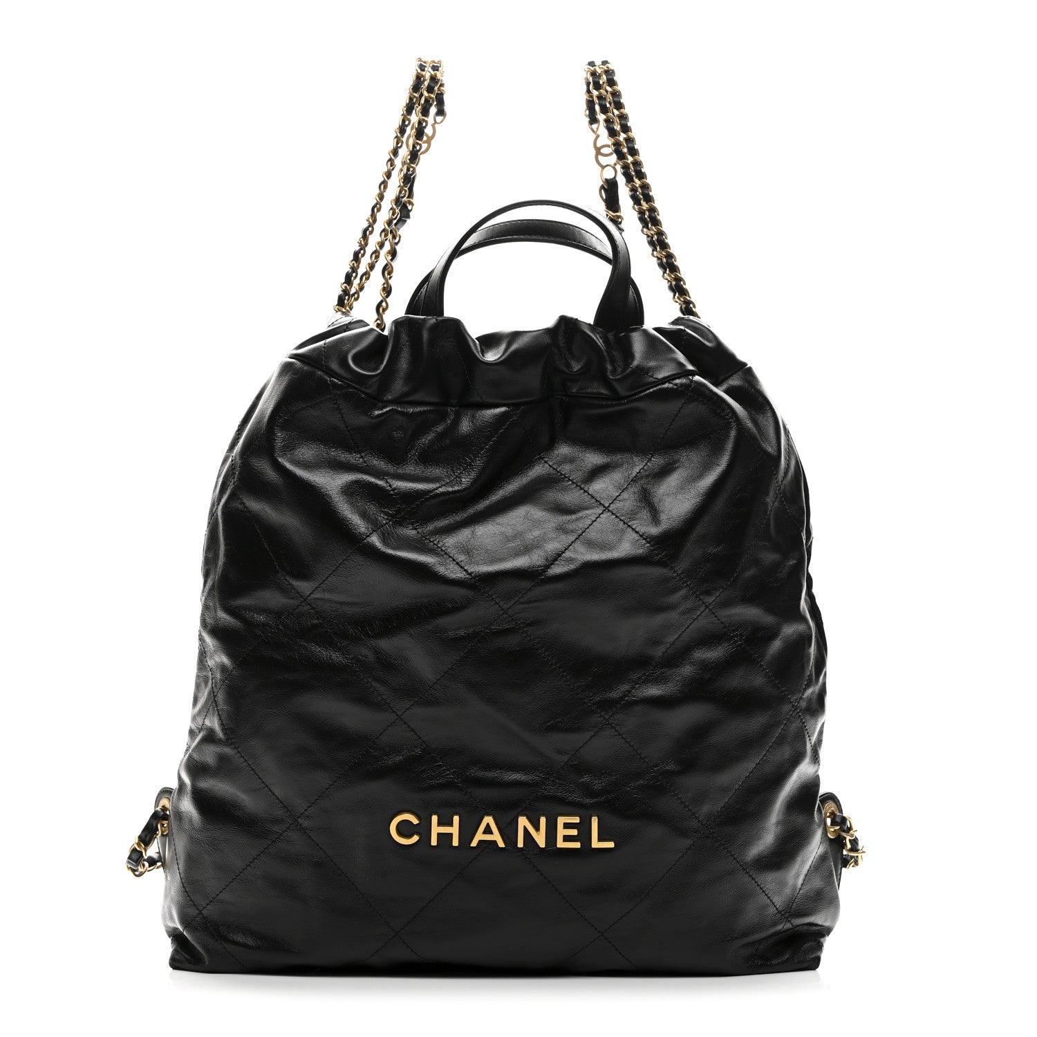 Chanel Shiny Calfskin Quilted Chanel 22 Backpack Black 1 of 11