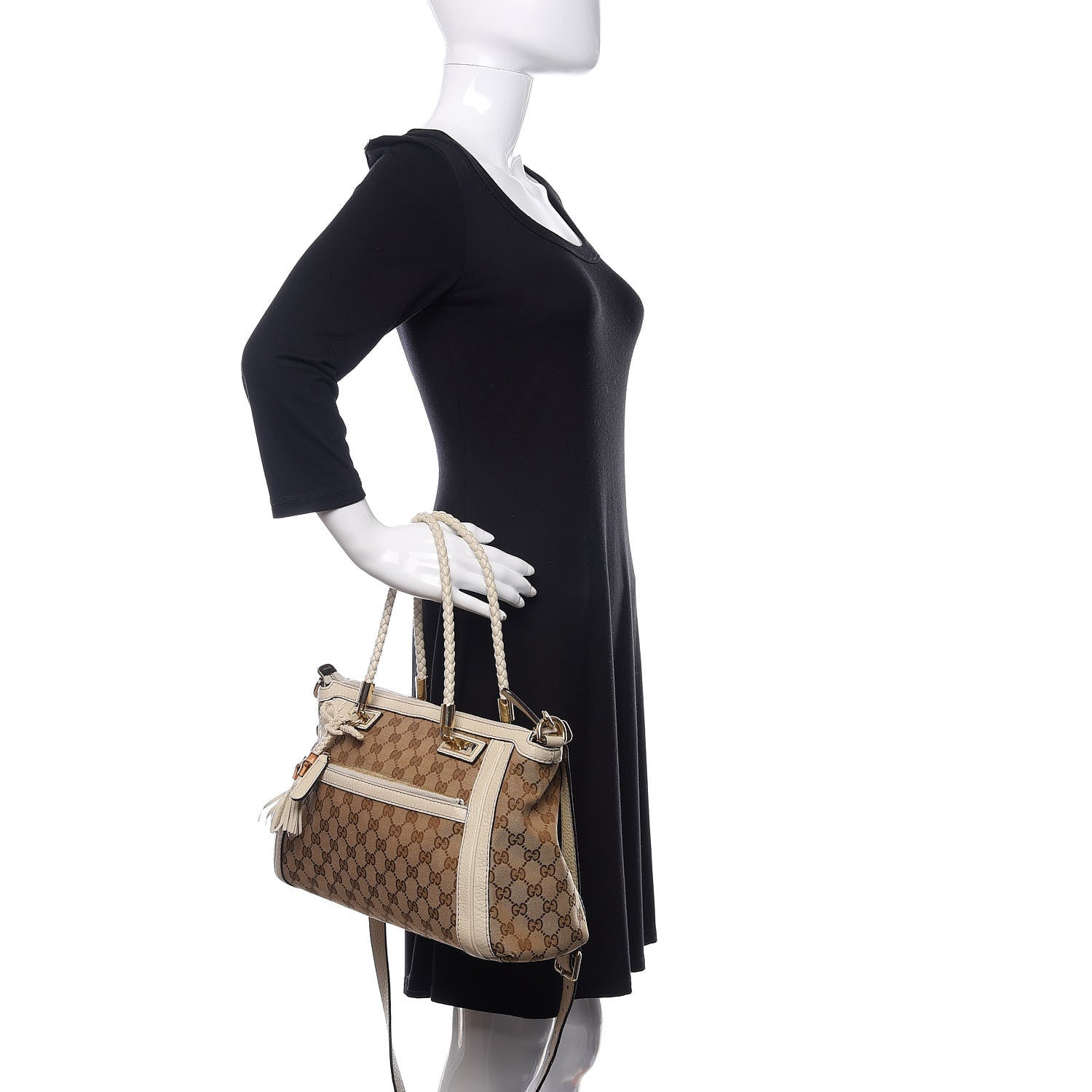 Gucci Monogram GG Canvas Small Bella Top Handle Bag Off White 2 of 18