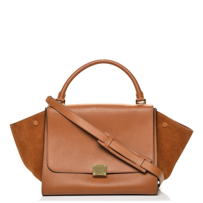 Celine Natural Calfskin Suede Medium Trapeze Tan 1 of 10