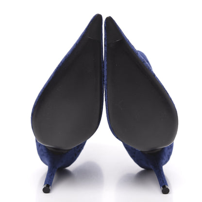 Balenciaga Velvet Extreme Pointed Toe Knife Booties 36 Navy 5 of 7