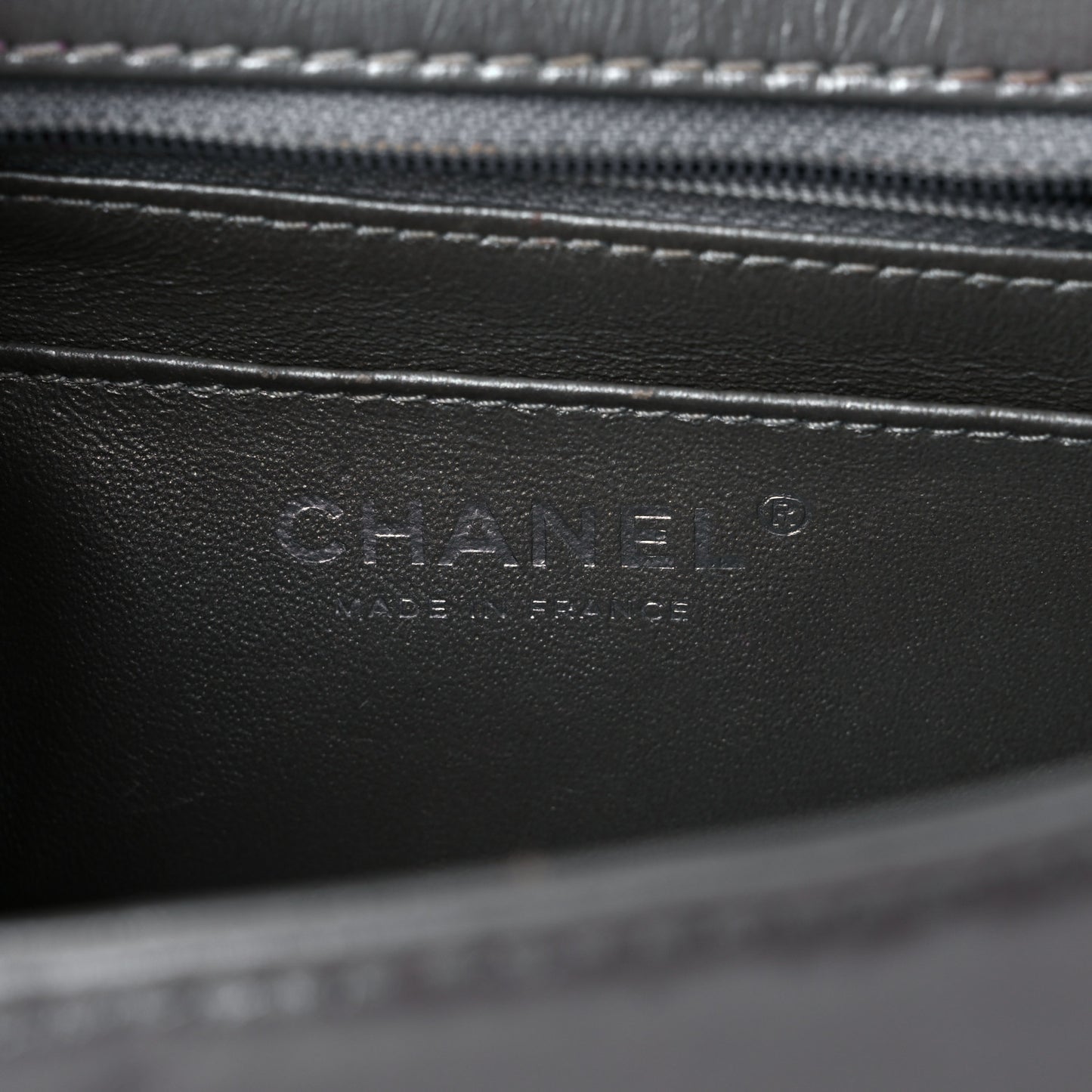 Glazed Calfskin Grommet Embellished Mini Airline Rectangular Flap Silver