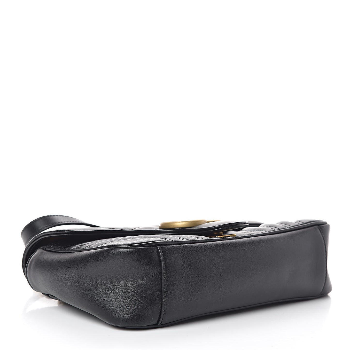 Calfskin Matelasse Small GG Marmont Shoulder Bag Black
