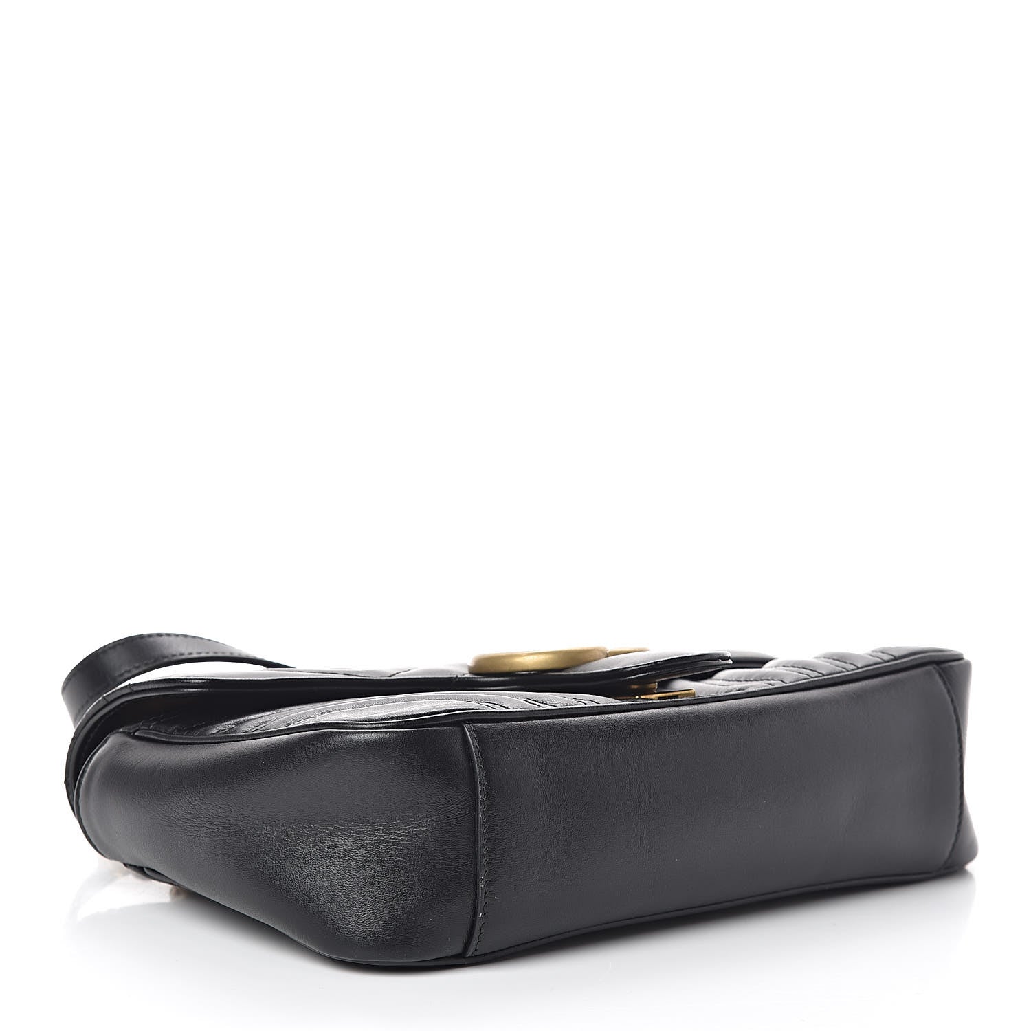 Gucci Calfskin Matelasse Small GG Marmont Shoulder Bag Black 4 of 10