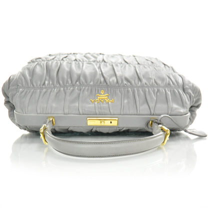 Prada Nappa Dressy Gaufre Framed Tote Nuvola 5 of 10