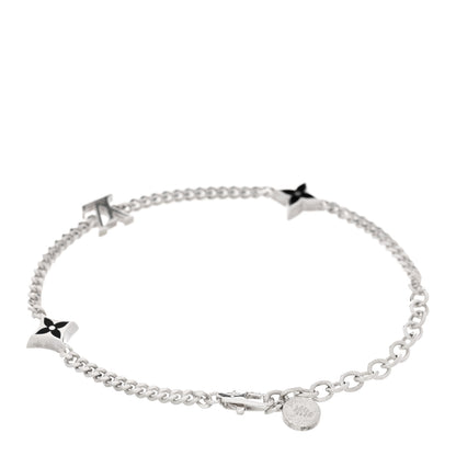 Louis Vuitton Sterling Silver Enamel LV Spike Bracelet Black 2 of 3
