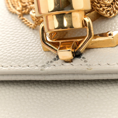 Saint Laurent Grain De Poudre Calfskin Medium Classic Monogram Kate Tassel Satchel Crema Soft 13 of 15