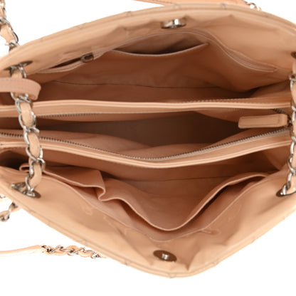 Chanel Patent Quilted Large Just Mademoiselle Bowling Bag Beige 4 of 10