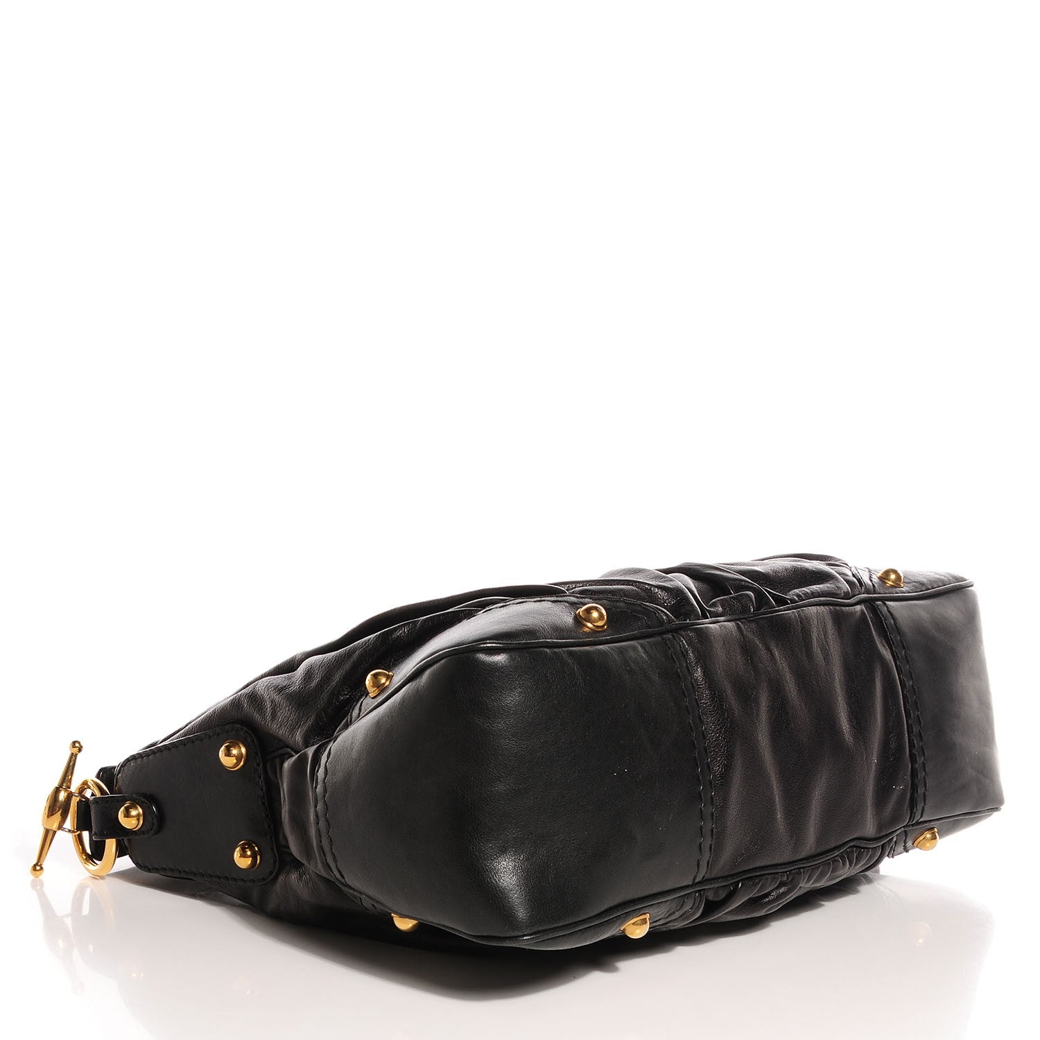 Gucci Leather Medium Jockey Hobo Black 4 of 7