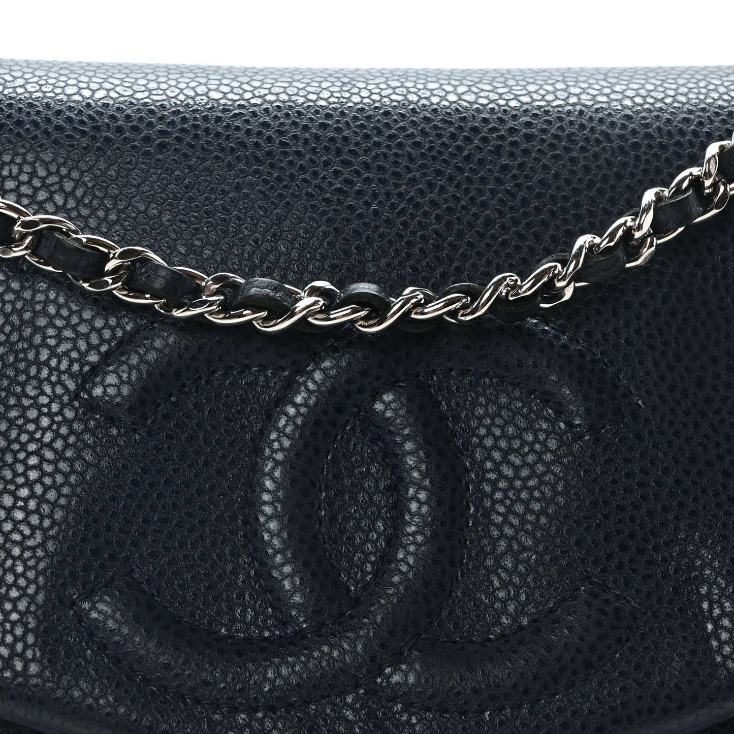 Caviar Half Moon Wallet On Chain WOC Dark Blue