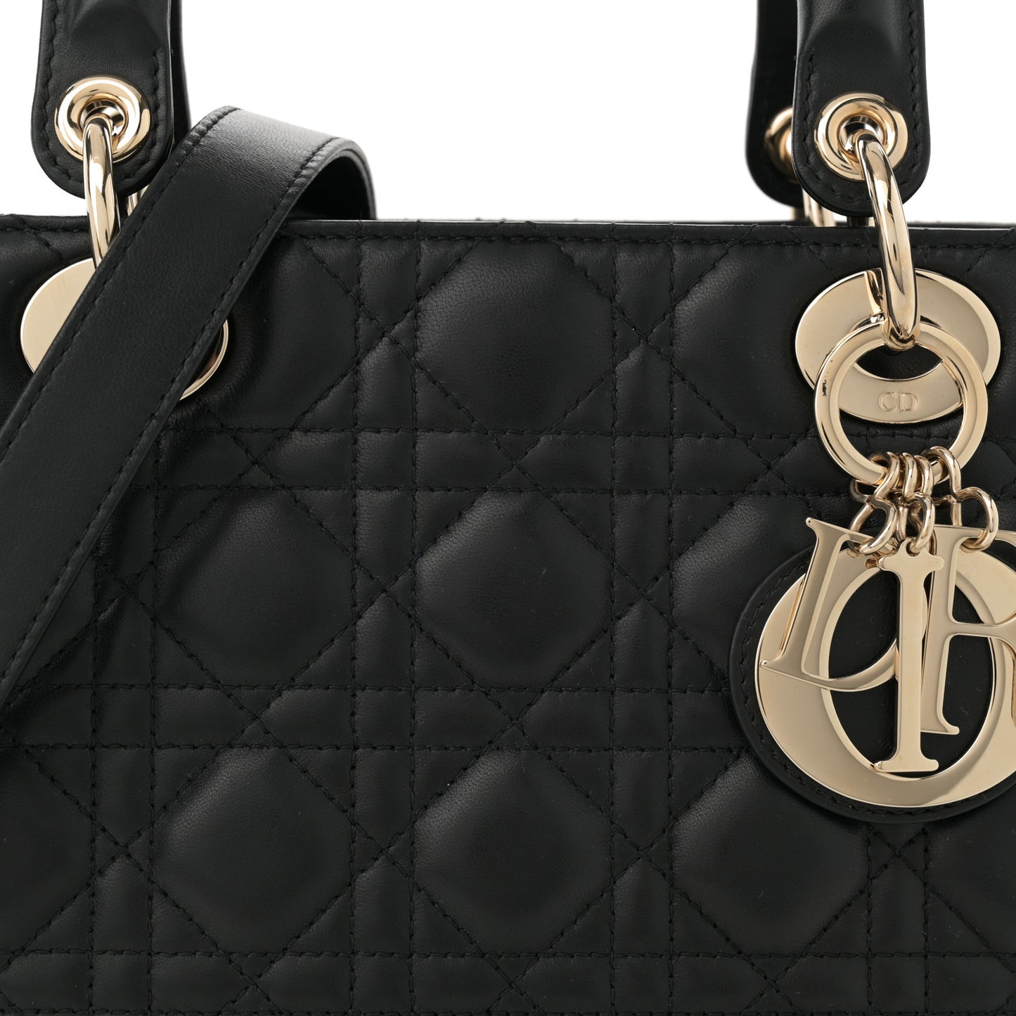 Lambskin Cannage Medium Lady Dior Black