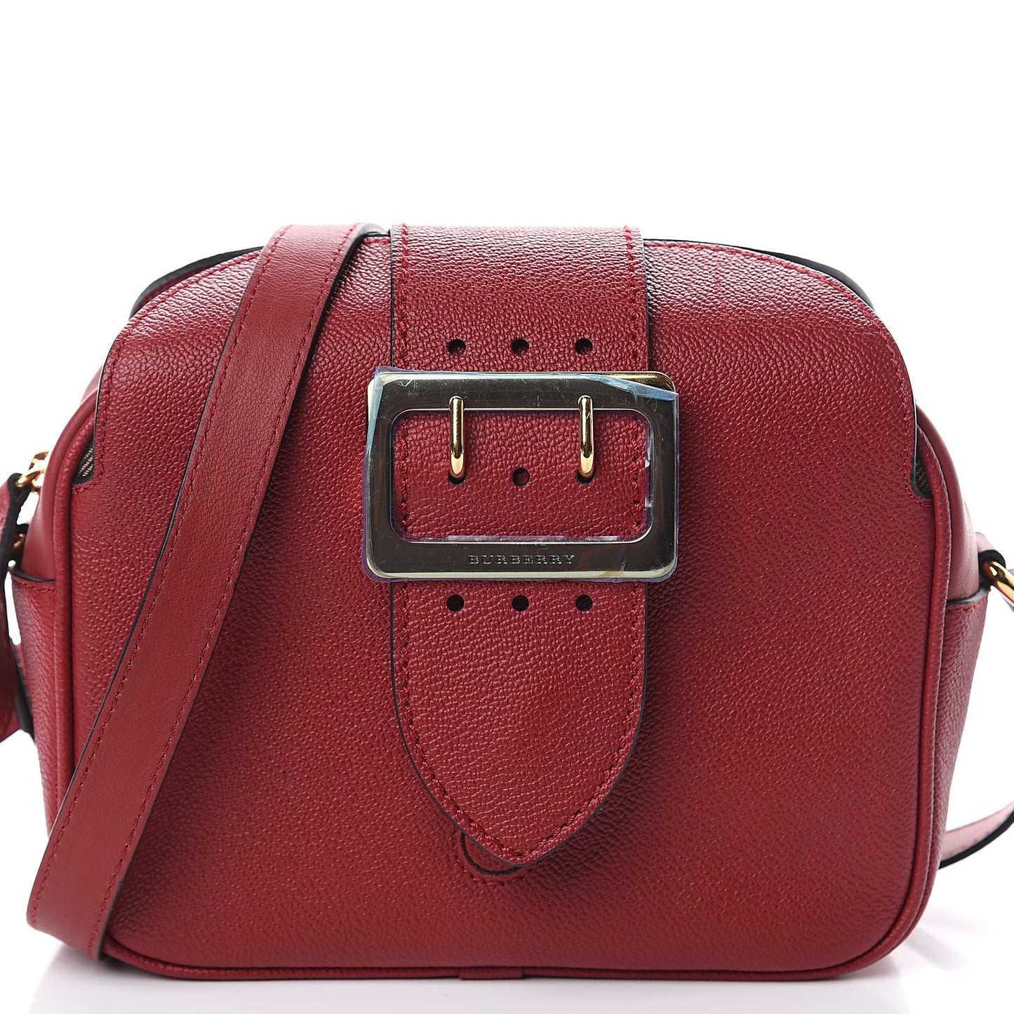 Soft Grain Calfskin Small Buckle Zip Bag Parade Red