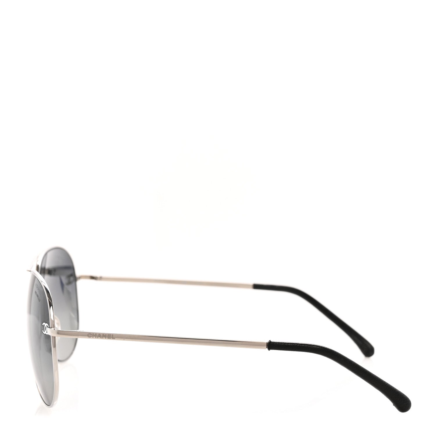 Chanel Metal Polarized CC Aviator Sunglasses 4189-T-Q Silver 3 of 8