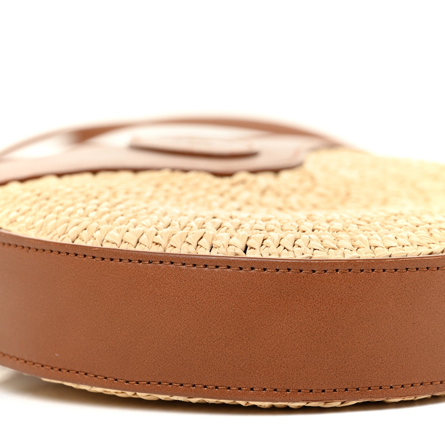 Raffia Round Camera Bag Beige Naturel