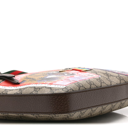 Gucci Soft GG Supreme Monogram Courrier Web Medium Flat Messenger Bag Beige New Acero Multicolor 11 of 11