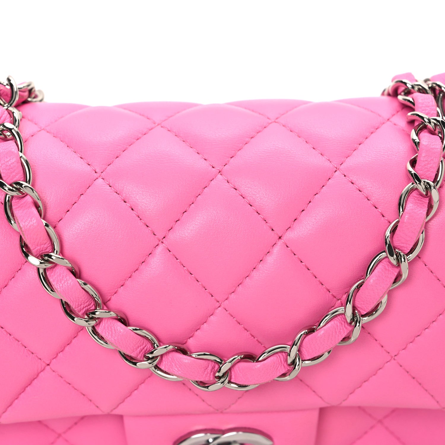 Chanel Lambskin Quilted Mini Rectangular Flap Pink 8 of 12