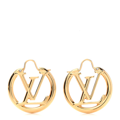 Louis Vuitton Metal Small Louise Hoop Earrings Gold 1 of 6
