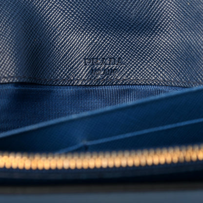 Prada Saffiano Bi-Color Envelope Wallet Bluette Azzurro 7 of 8