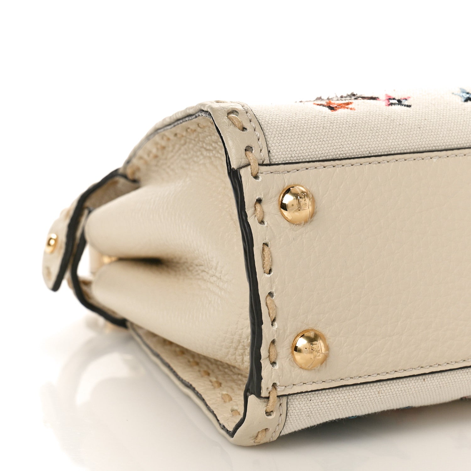 Fendi Canvas Cuoio Romano Selleria Astrology Mini Peekaboo Iconic Satchel Camelia 7 of 8