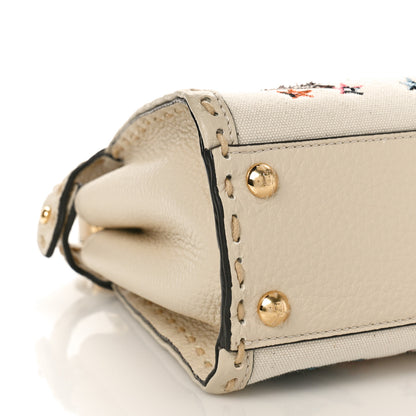 Fendi Canvas Cuoio Romano Selleria Astrology Mini Peekaboo Iconic Satchel Camelia 7 of 8