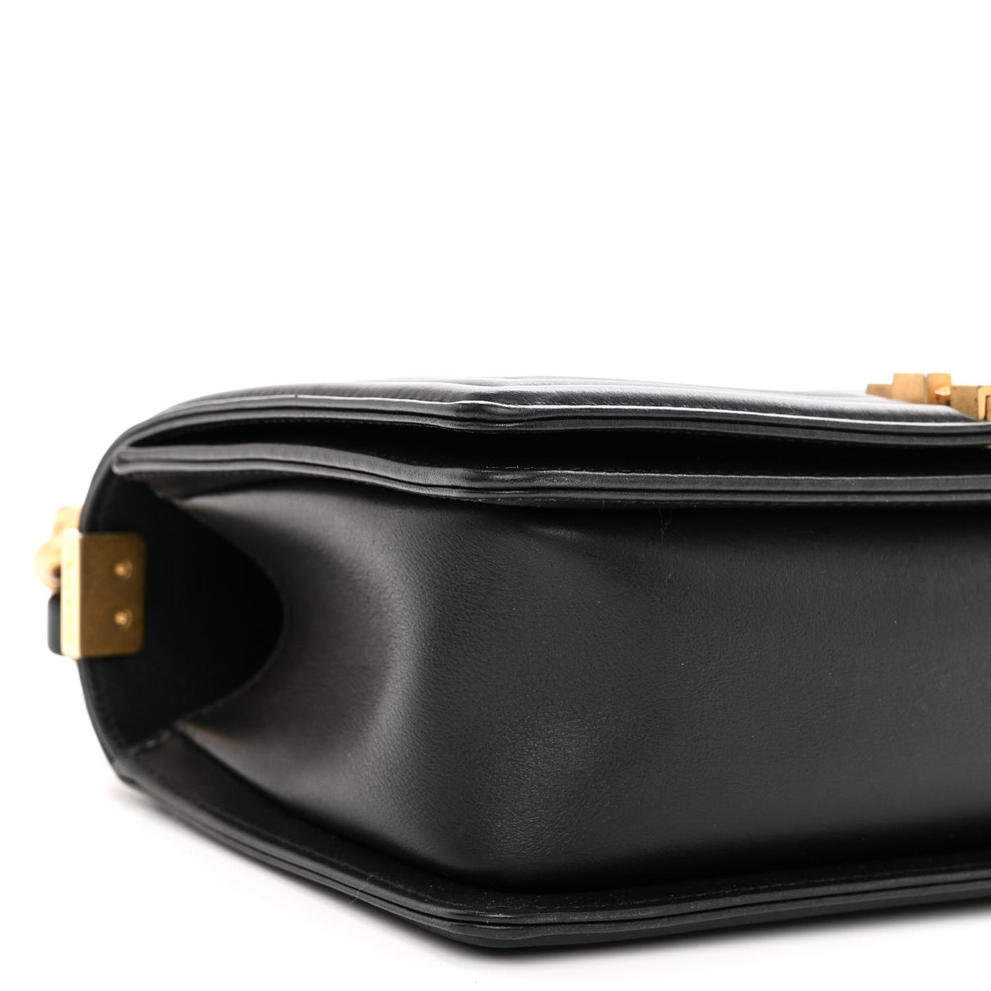 Calfskin Medium Boy Logo Top Handle Flap Black