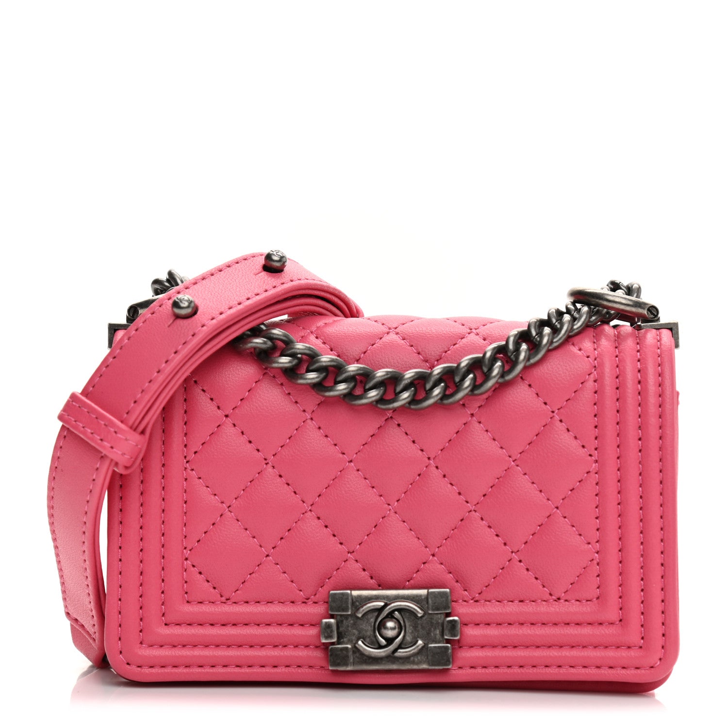 CHANEL Lambskin Calfskin Tweed Success Story Set of 4 Minis Bags Pink Red