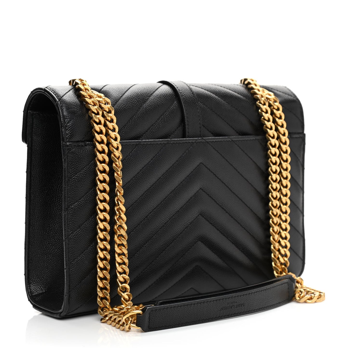 Grain De Poudre Matelasse Chevron Medium Monogram Satchel Black