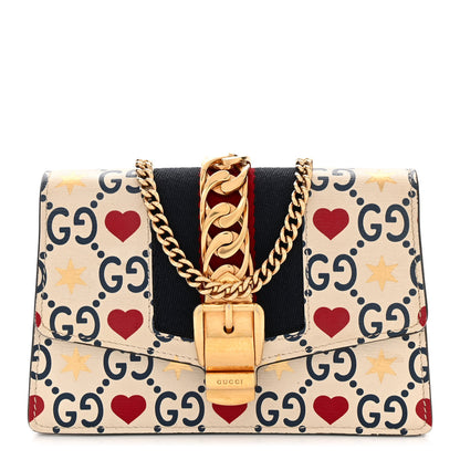 Gucci Textured Calfskin Valentine's Day Super Mini Sylvie Chain Shoulder Bag Ivory 1 of 10