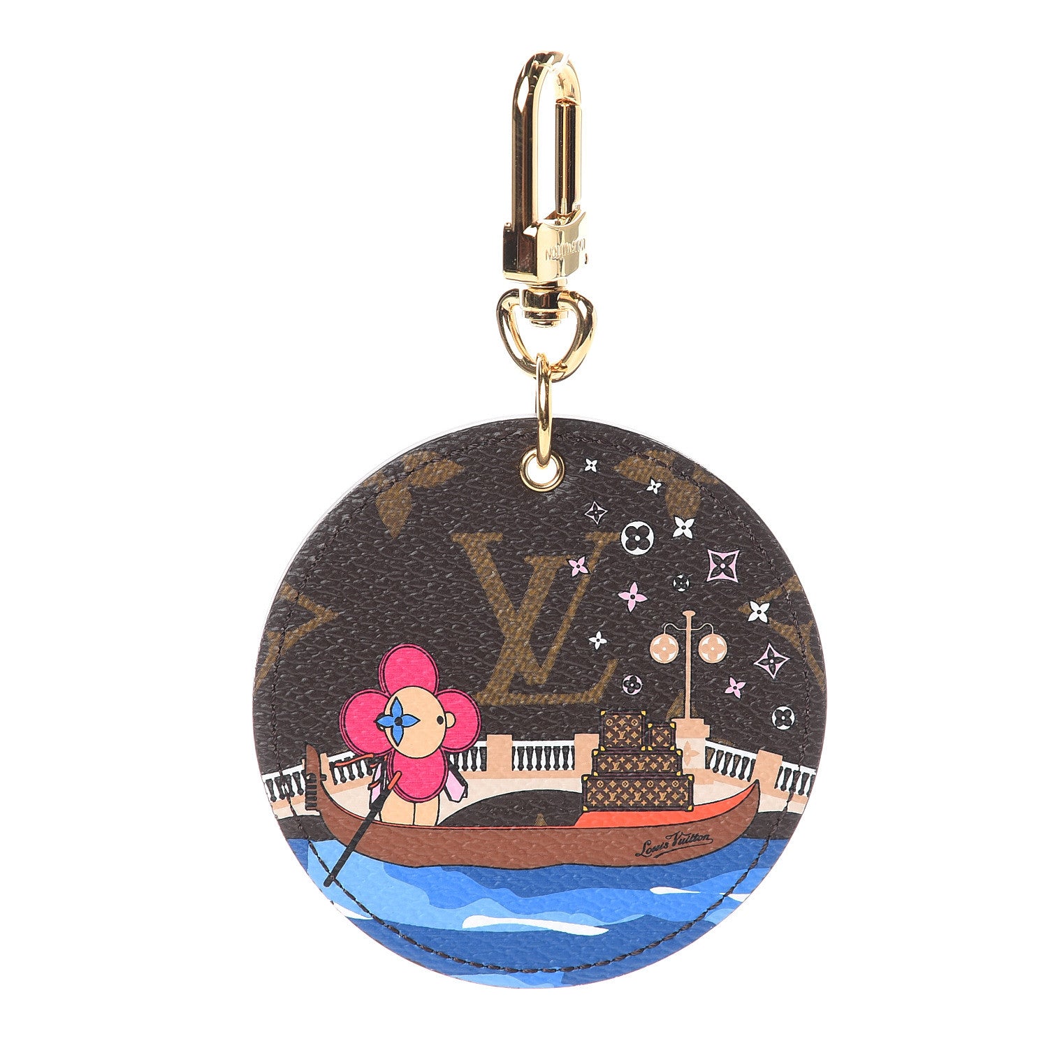 Louis Vuitton Monogram 2019 Christmas Animation Venice Bag Charm Key Ring Blue 1 of 3