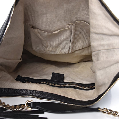 Gucci Pebbled Calfskin Medium Soho Chain Hobo Black 5 of 15
