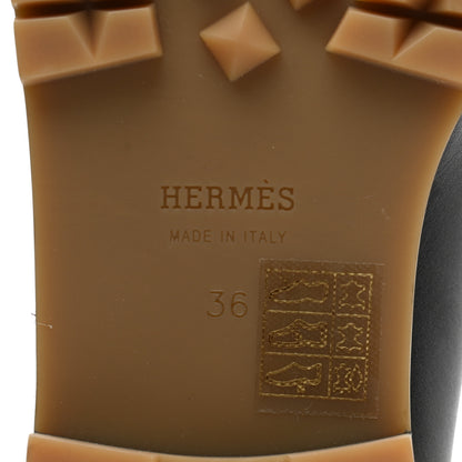 Hermes Calfskin Womens Faubourg Loafers 36 Black 6 of 9