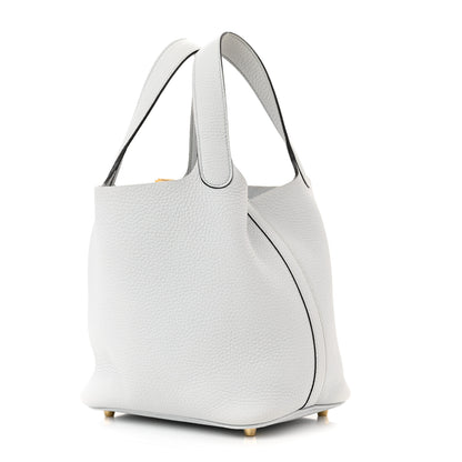 Hermes Taurillon Clemence Picotin Lock 18 PM Bleu Pale 3 of 11