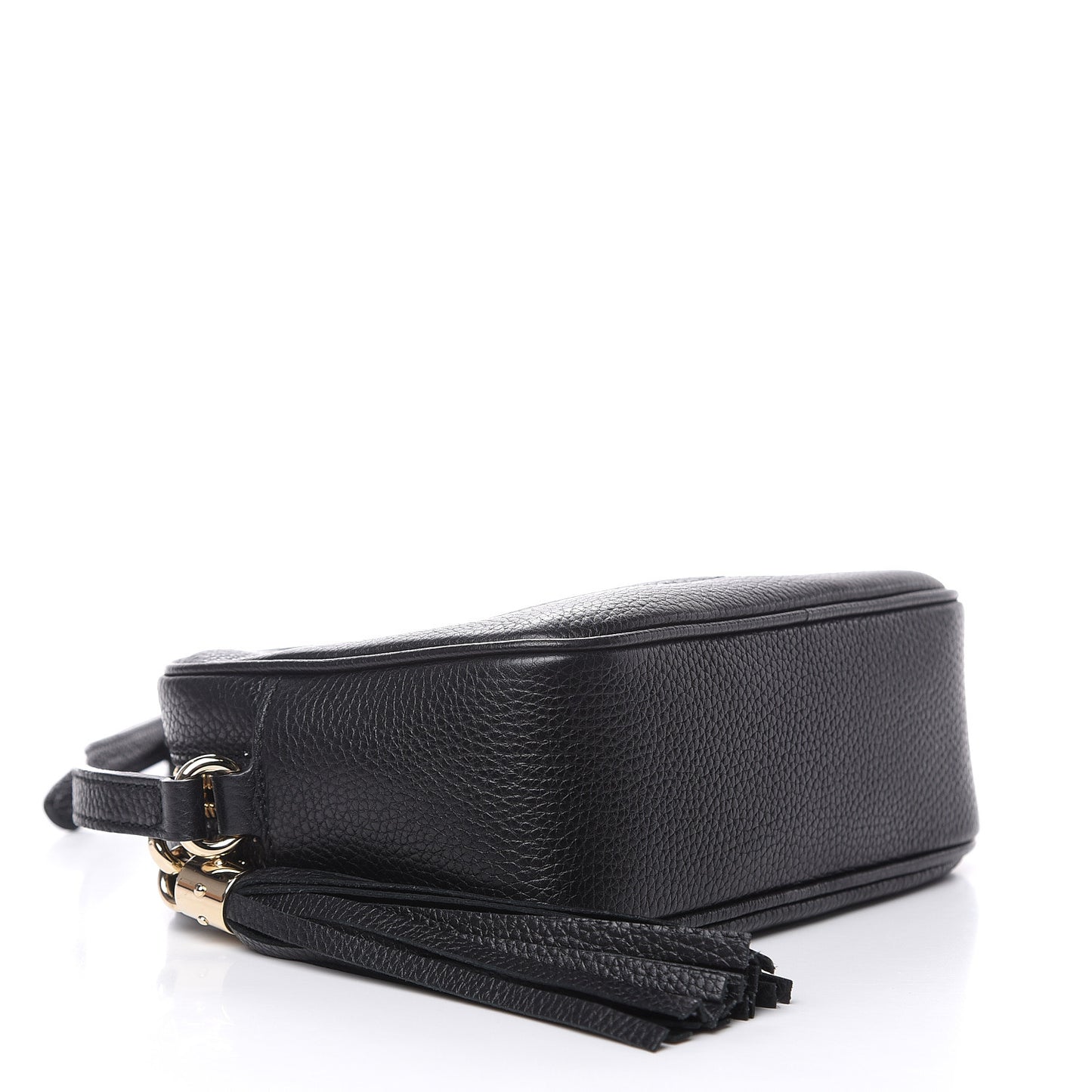 Pebbled Calfskin Small Soho Disco Bag Black