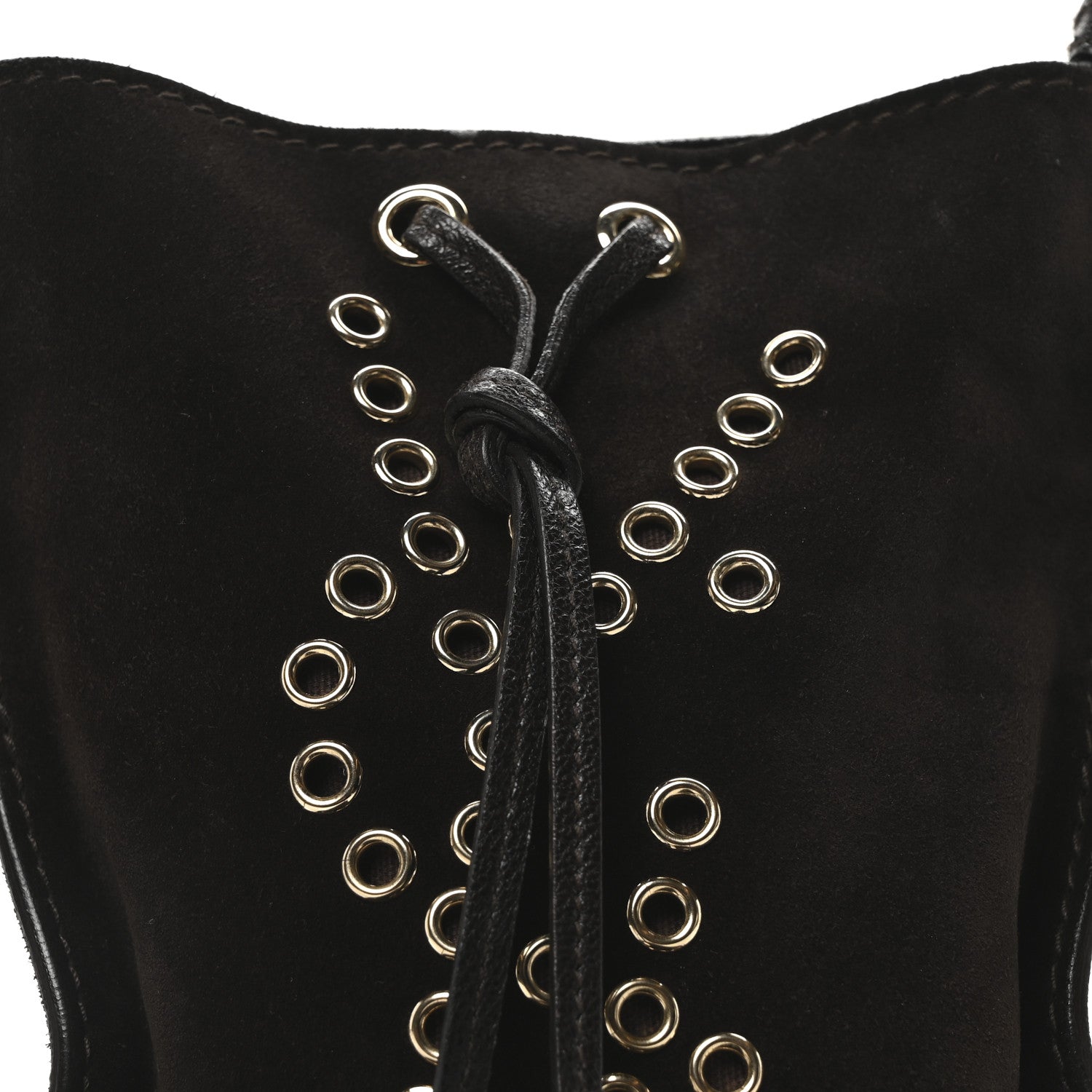 Saint Laurent Suede Fringe Messenger Bag Chocolate 7 of 9