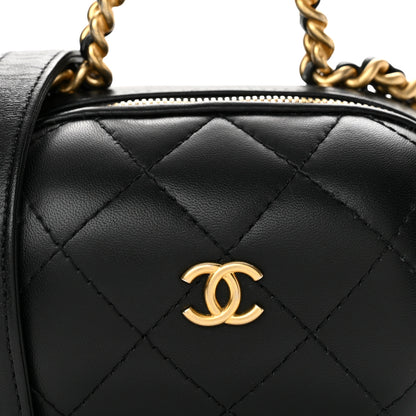 Chanel Lambskin Quilted Small CC Bubble Vanity Case Black 8 of 12