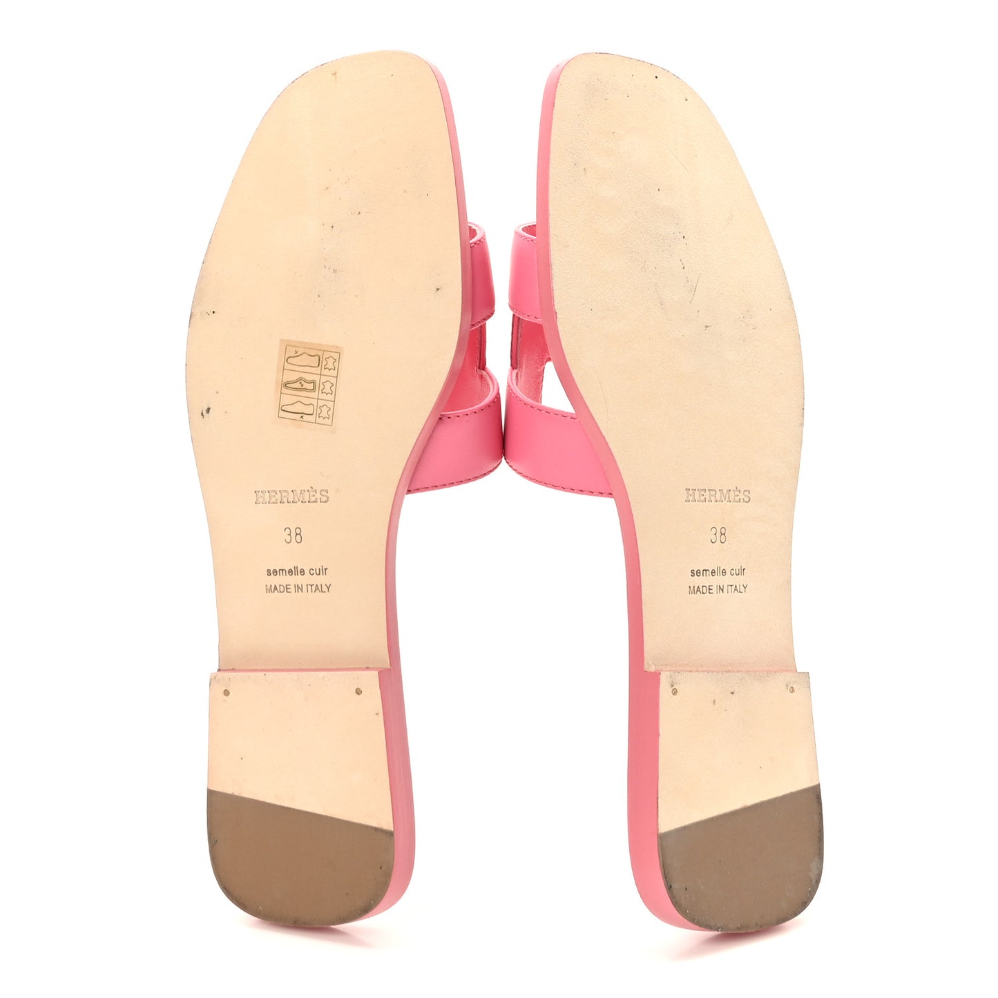 Box Calfskin Oran Sandals 38 Rose Pétale