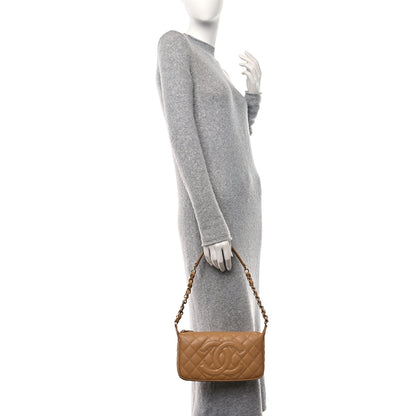 Chanel Caviar Quilted Timeless CC Shoulder Bag Beige 2 of 10