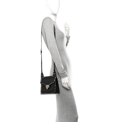Valentino Garavani Calfskin Rockstud Crossbody Messenger Bag Black 2 of 13