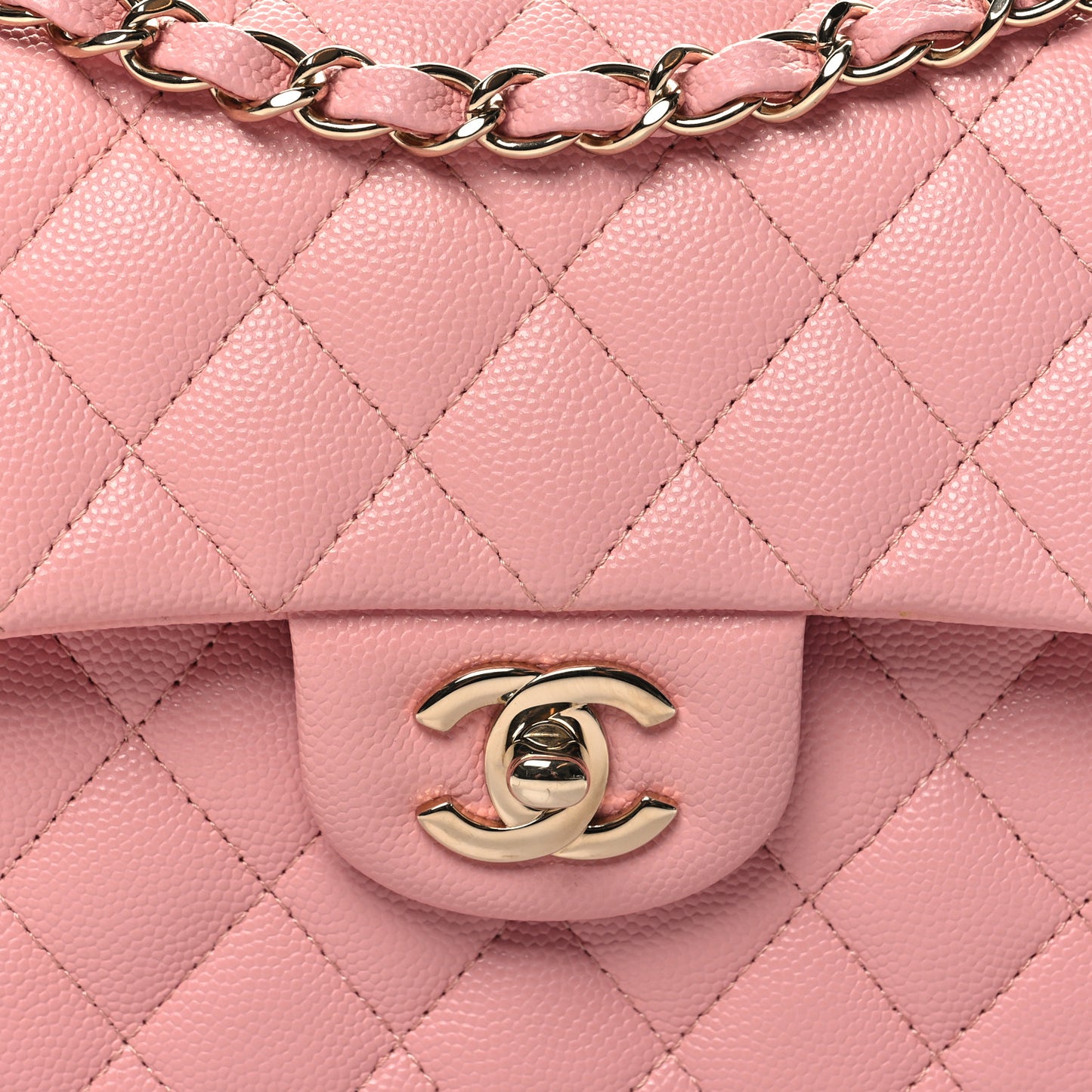Caviar Quilted Small Double Flap Pink