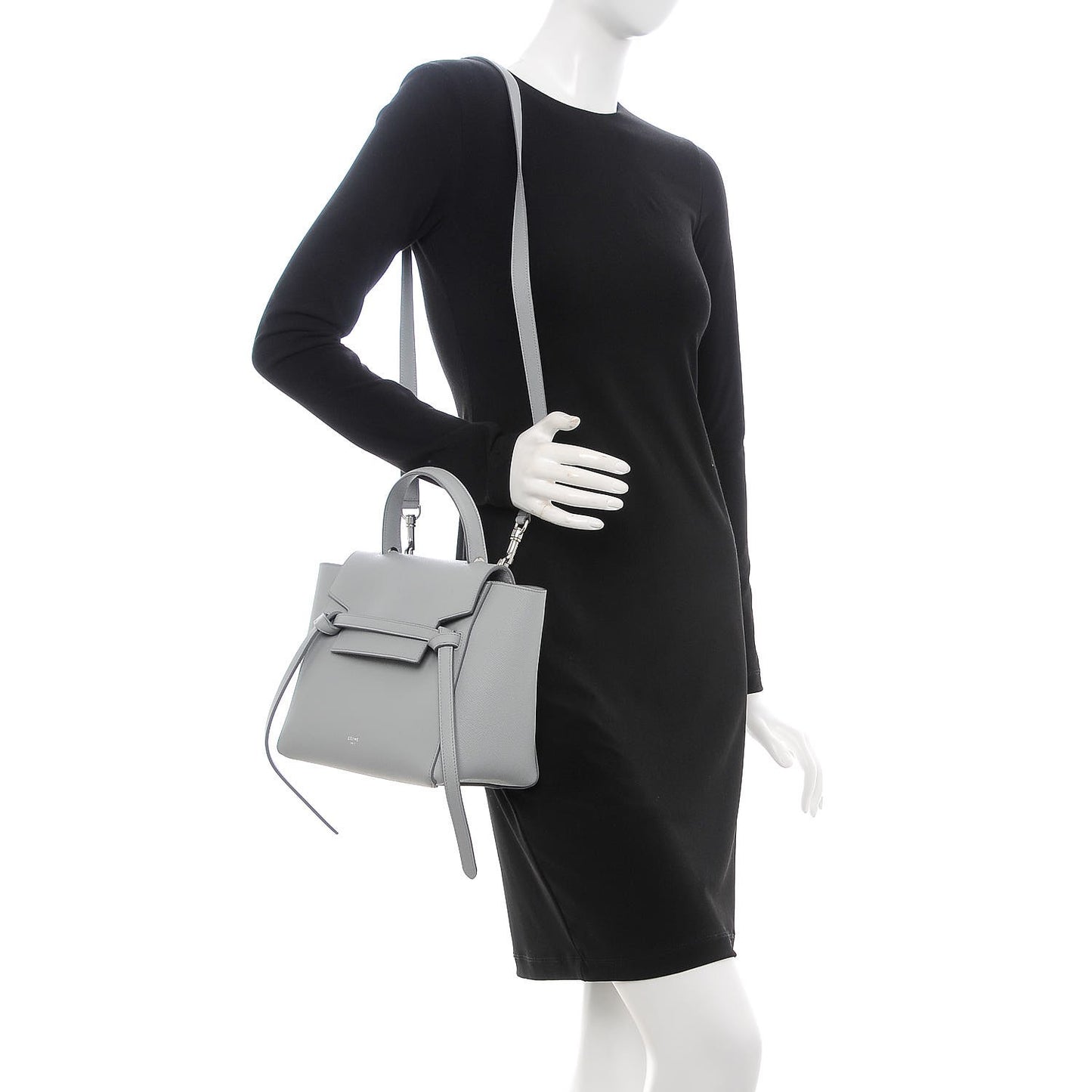Grained Calfskin Micro Belt Bag Pearl Blue
