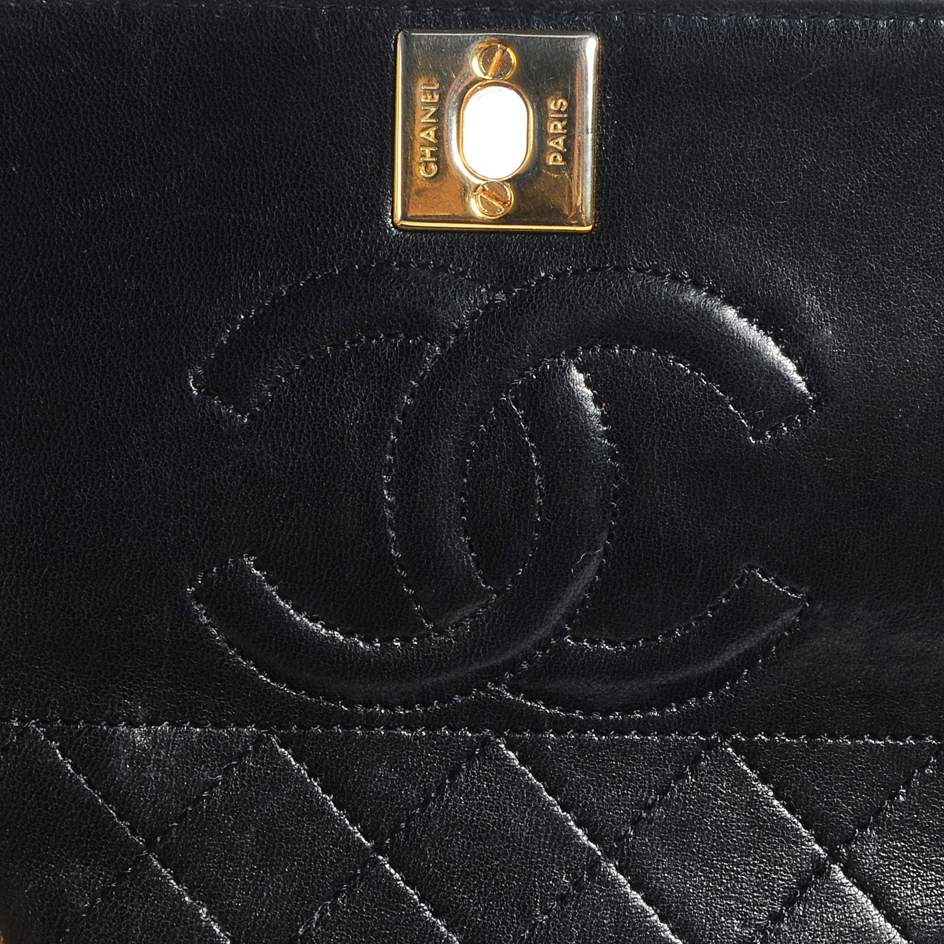 Chanel Lambskin Quilted Shoulder Flap Bag Black 7 of 10