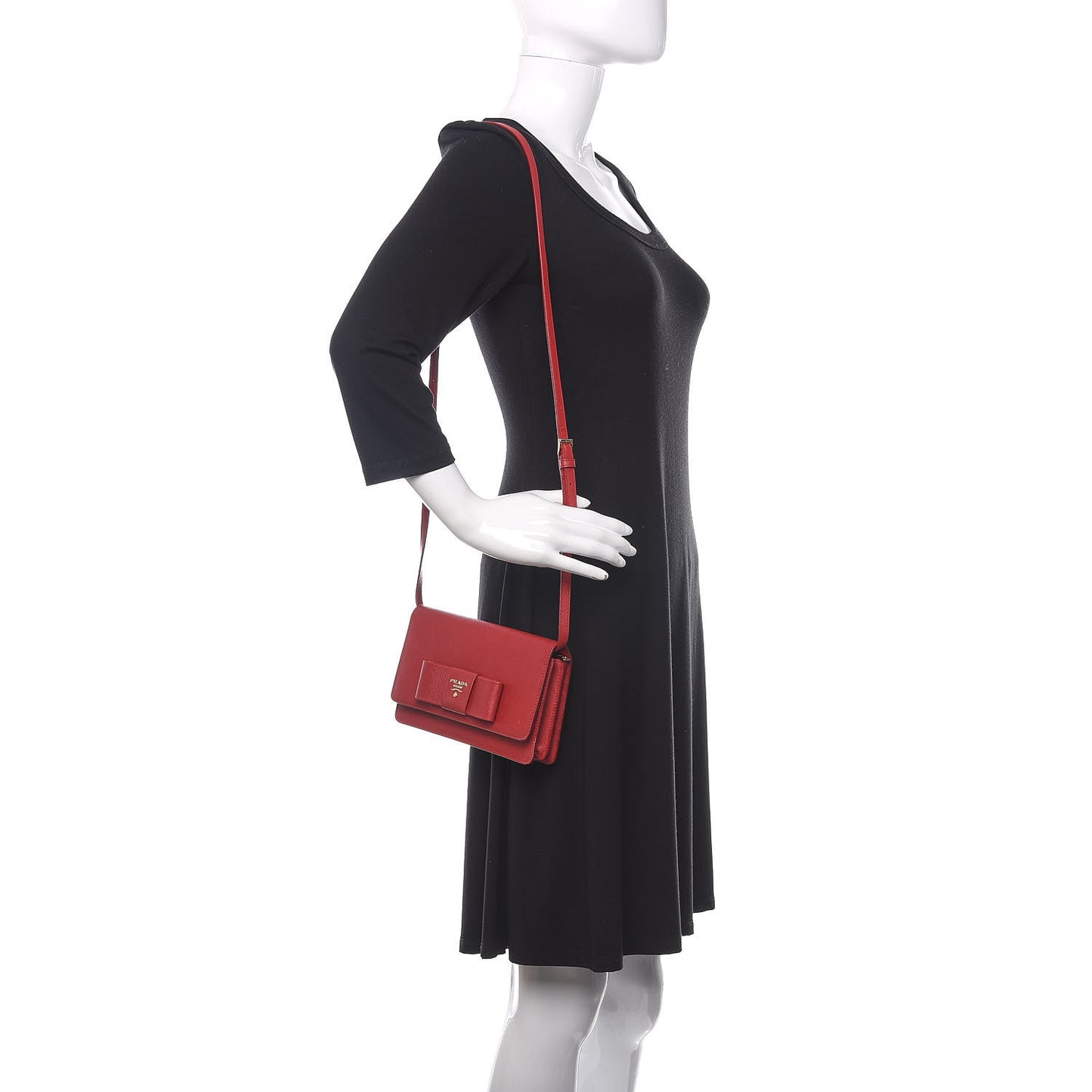 Saffiano Fiocco Bow Flap Wallet Fuoco