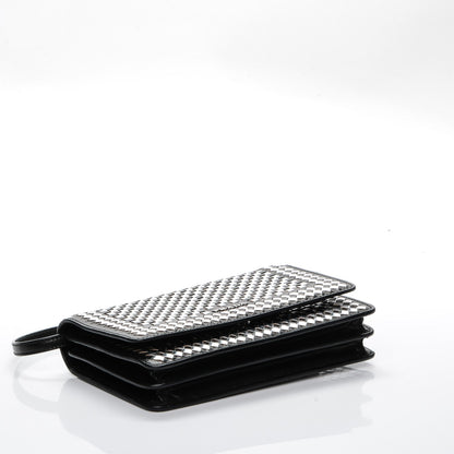 Prada Goatskin Woven Chain Wallet Black 4 of 6